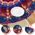 thumbnail image 4 of Colorful Tie Dye Luminous Mandala Pattern Round Fitted Tablecloth with Elastic Edge,Dining Table Cover Waterproof,Outdoor Round Tablecloth for Camping,Dining,Indoor and Outdoor, 4 of 7