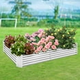 thumbnail image 2 of Green Galvanized Raised Garden Bed with Cover Metal Planter Box Kit, 3-In-1 Large Capacity Planter Box, 2 Zipper Insect-Proof Windows, Mini Greenhouse for Outdoor Plant and Seeds, 6x3x1 FT, 2 of 8