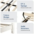 thumbnail image 5 of Sifurni Full Size Velvet Platform Bed Frame with Vertical Channel Tufted Wingback Headboard, Off White, 5 of 8