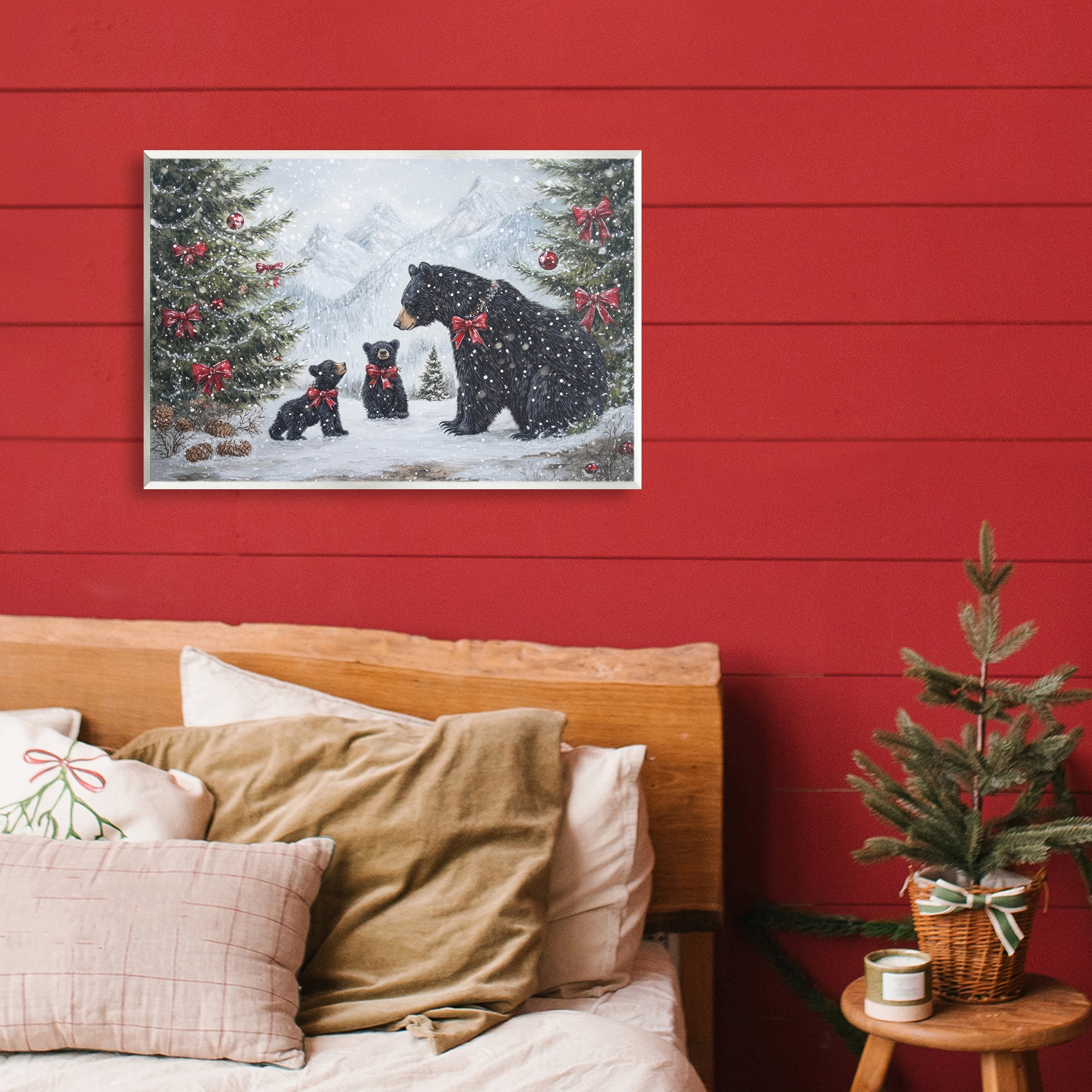 Stupell Industries Christmas Black Bears Wall Plaque Art, design by Tina LeCour