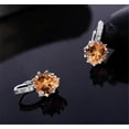 thumbnail image 2 of Uloveido Yellow CZ Stone Love Heart Hook Leverback Earrings for Women Dangling Earrings for Sensitive Ears Platinum Plated BME131, 2 of 7