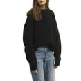 thumbnail image 3 of Women'S Oversized Sweaters Batwing Sleeve Mock Neck Jumper Tops Chunky Knit Pullover Sweater Black L, 3 of 9