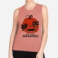 thumbnail image 2 of Pumpkin Cats Lets Get Smashed Women's Muscle Tank X-Large Desert Pink, 2 of 5
