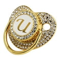 thumbnail image 2 of Chupete Baby Bling con clip dorado y letra curvada con funda antipolvo para recién nacidos (letra U), 2 of 14