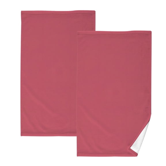 Ryvnso Rose Red Solid Cotton Hand Towels Sets Face Towel 2 PCs Bathroom Decorative