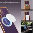 thumbnail image 5 of Magnetic Case for Samsung Galaxy S23 Ultra 5G Case[Compatible with MagSafe] Cute Plating Love Hearts Case with Camera Protection,Soft Shockproof TPU Bumper Cover for Women Girls,Dark Violet, 5 of 7