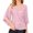 Pink, variant on Women Fall Clothes Solid Color Shirt 3/4 Sleeve Blouse V Neck Tees Tshirts Fall Tops Sparkly Glitter Shirt My Items