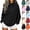 Black, variant on Sevevn Womens Mock Neck Sweatshirts Oversized Pullover Fall Outfits Fashion Clothes Long Sleeve Tops Red 2XL