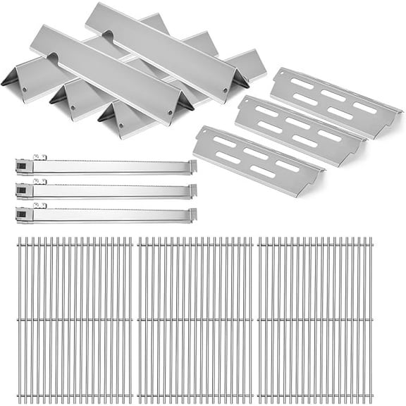 Stainless Steel 66095 Grill Grates 66032 Flavorizer Bars for Weber Genesis 2 Grill Parts 66795 Heat Deflector 3pcs Burner Tubes for Weber Genesis ii E310 E330 S330 S335 GS4 Replacement Parts