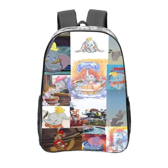 Dumbo Clear Backpack 16 Inch Large Capacity PVC Transparent Laptop Bags for Adults, See Through Clear Bookbag for School Sports Work Travel College