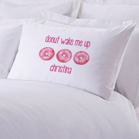 Personalized Donut Wake Me Up Standard Pillowcase
