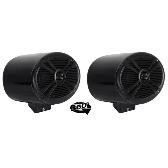 (2) Rockville 6x9" 1000w 360° Swivel Black Aluminum Surface Mount Boat Speakers