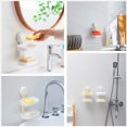 thumbnail image 5 of Jabonera de doble capa con ventosa, soporte de esponja fuerte para ducha, baño, bañera y fregadero de cocina, sin taladros, 5 of 5