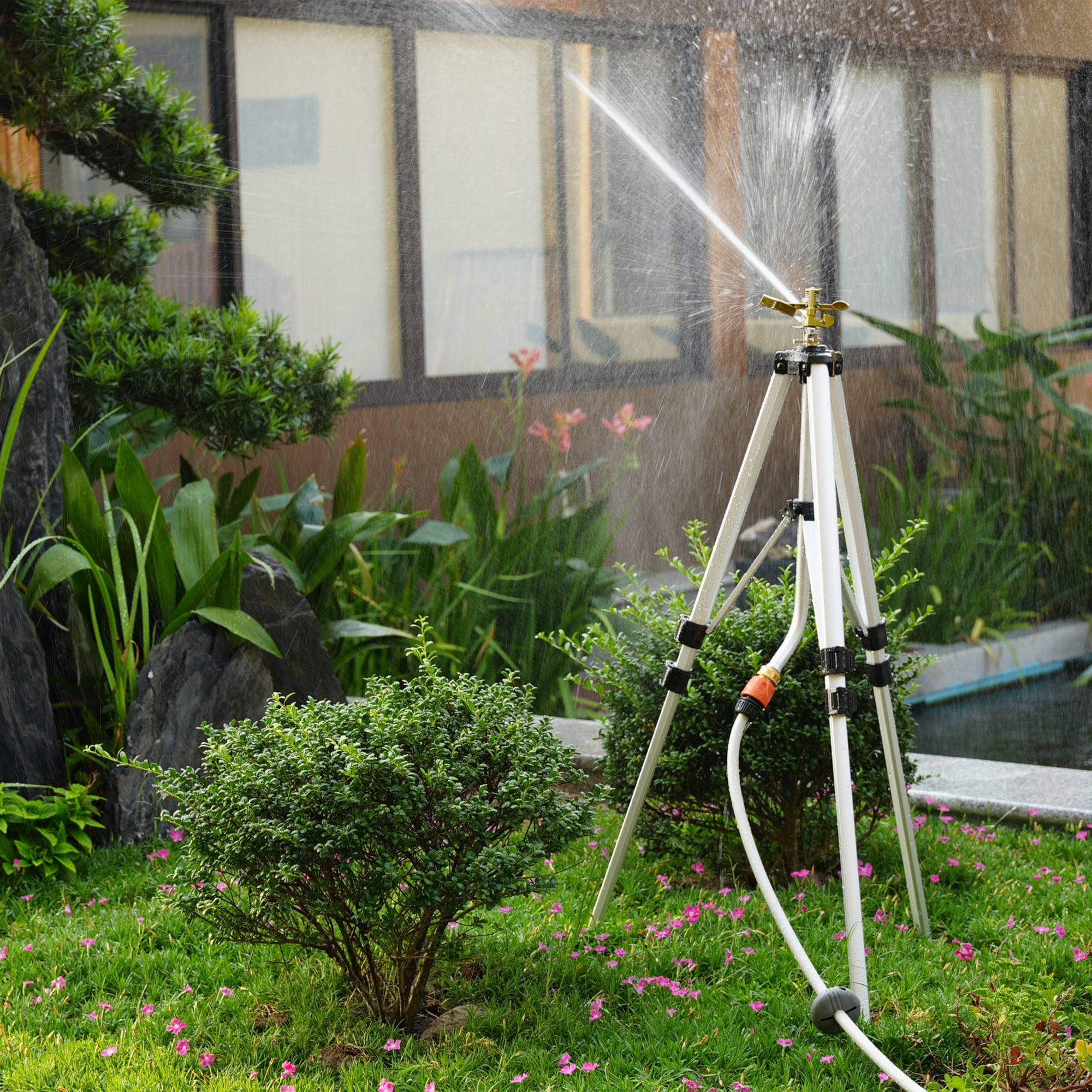 Strongway Pulsating Sprinkler on Tripod, 3/4in. Connection, 85ft. Dia. Coverage