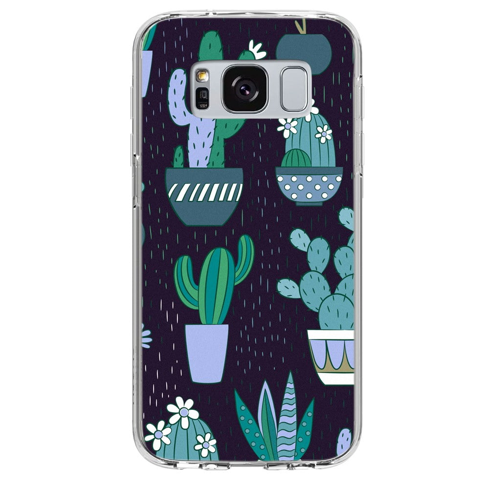 Image Of Vector Pattern of Blue Potted Cactus Samsung ...