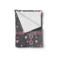 thumbnail image 2 of Pink and Grey Soft Flannel Fleece Throw Blanket, Spring Butterflies Flower Leaves Inspiration Season Concept Print, Cozy Plush for Indoor and Outdoor Use, 60" x 80", Charcoal Grey Pink, by Ambesonne, 2 of 5