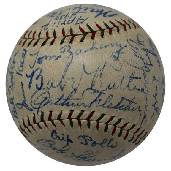 The Finest 1930 NY Yankees Team Signed Baseball Babe Ruth  Lou Gehrig JSA COA