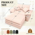 thumbnail image 5 of Lunale Oversized Lounge Chair & Ottoman Set - 48" Cloud Corduroy Accent Armchair for Modern Living/Bedroom, Pink Corduroy, 5 of 8