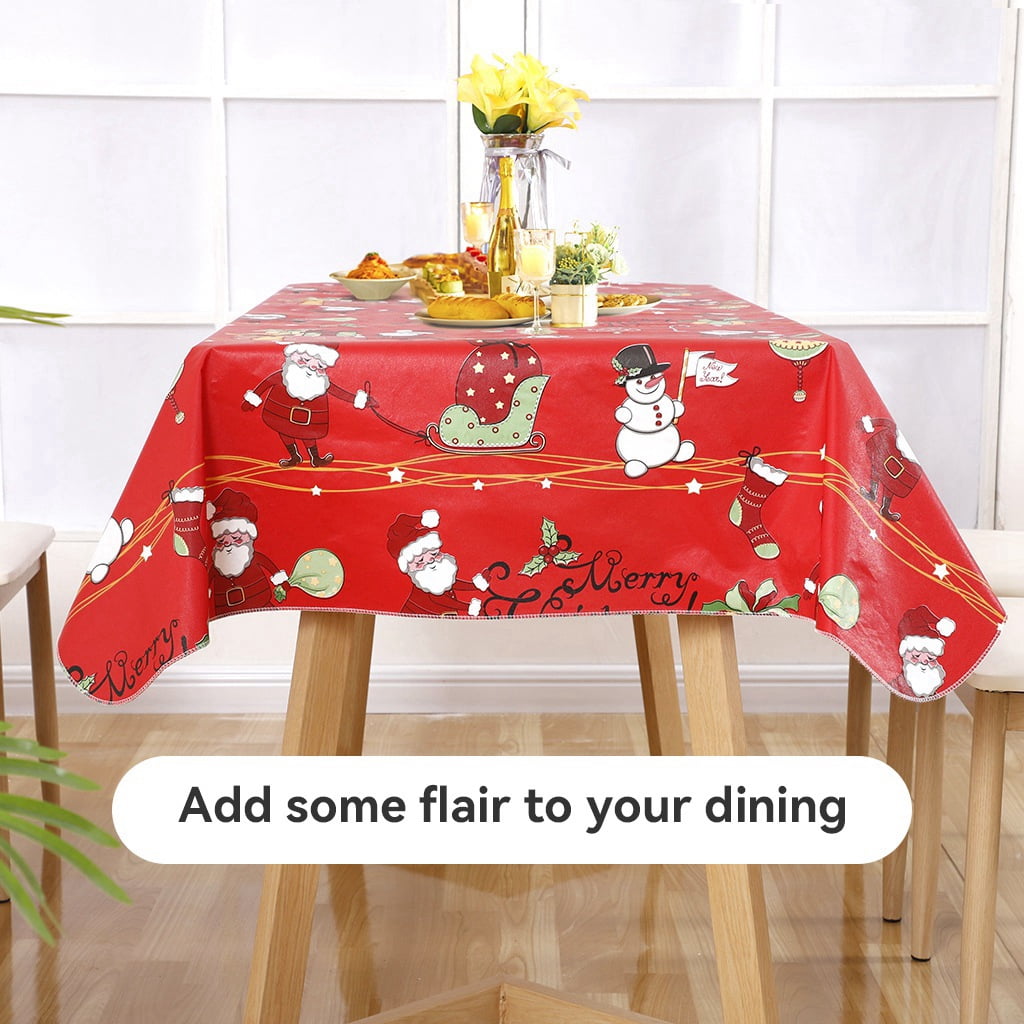 Ray Star Vinyl Party Tablecloths 52x90inch Christmas Tablecloth Plastic Indoor Outdoor Tablecloths Oilcloth Table Cover