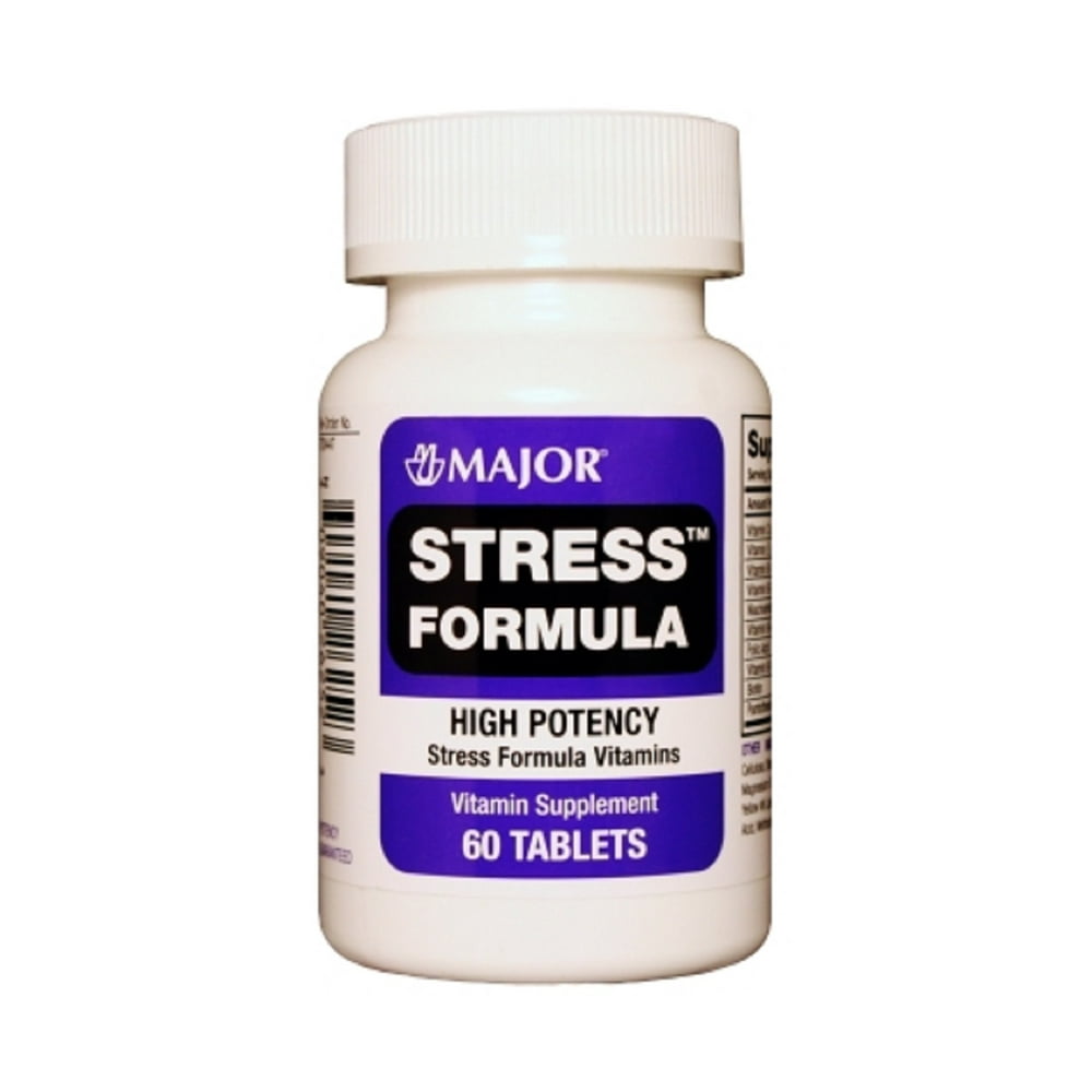 Major Stress Formula High Potency Vitamin Supplement, 500 mg, 60 Count