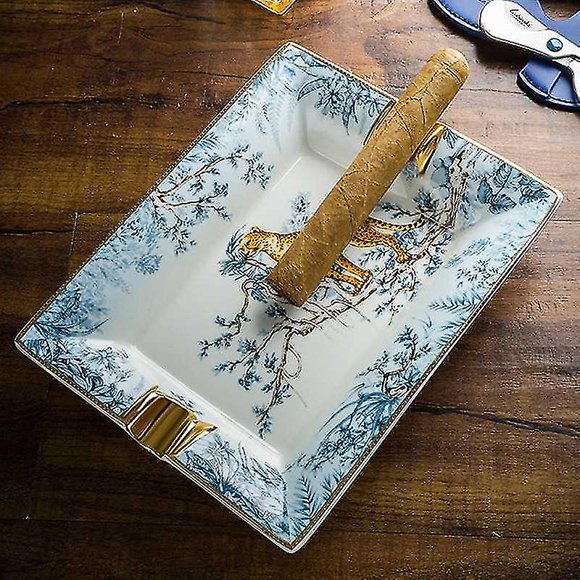 Cigar cutters punches household ceramic cigar ashtray rectangle smoking accessories trays with gift box cigar accessories (HTOOQ)