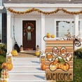 thumbnail image 2 of Fall Welcome Paws Watercolor Pumpkins Maple Leaves Autumn Garden Flag Yard Flag 12x18 Inch Double Sided Small Mini Yard Outdoor Outside Farmhouse Holiday Decoration, 2 of 6