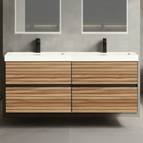 Blossom Annecy 48" Wall Mounted Vanity | Maple Strip | Acrylic Sink | Modern Floating Bathroom Cabinet