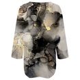 thumbnail image 3 of Gibobby Camiseta Powerblend con Cuello en V Top manga corta con cuello en V y manga con estampado tinte anudado para mujer(Negro,G), 3 of 5