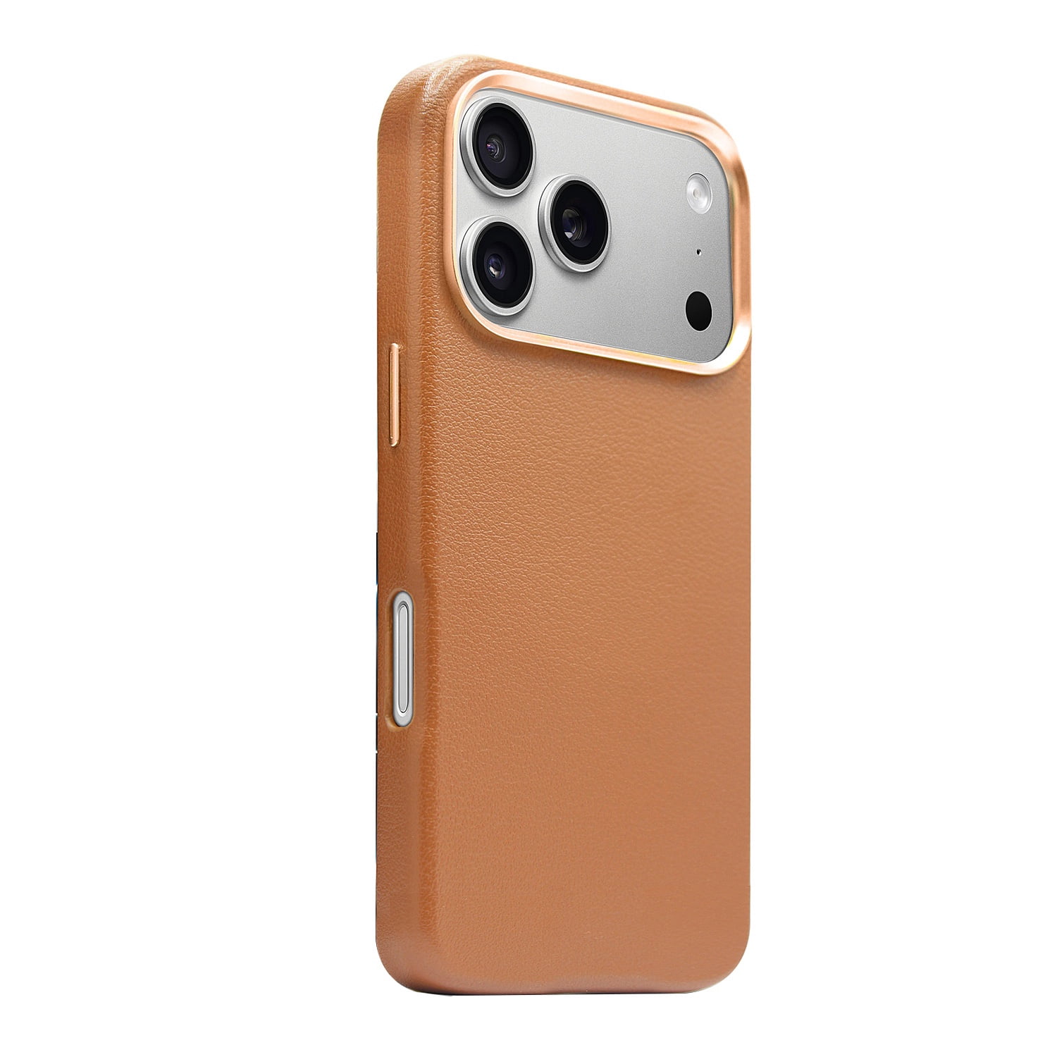 Leather Magnetic Case for iPhone 17 Pro Max - Dark Orange