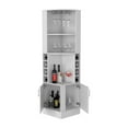 thumbnail image 5 of Syrah Corner Bar Cabinet, Eight Bottle Cubbies, Double Door, Two Open Shelves White, 5 of 5