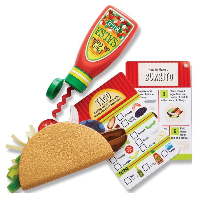 Melissa & Doug Fill & Fold Taco & Tortilla Set, 43 Pieces – Sliceable  Wooden Mexican Play Food, Skillet, and More - FSC Certified