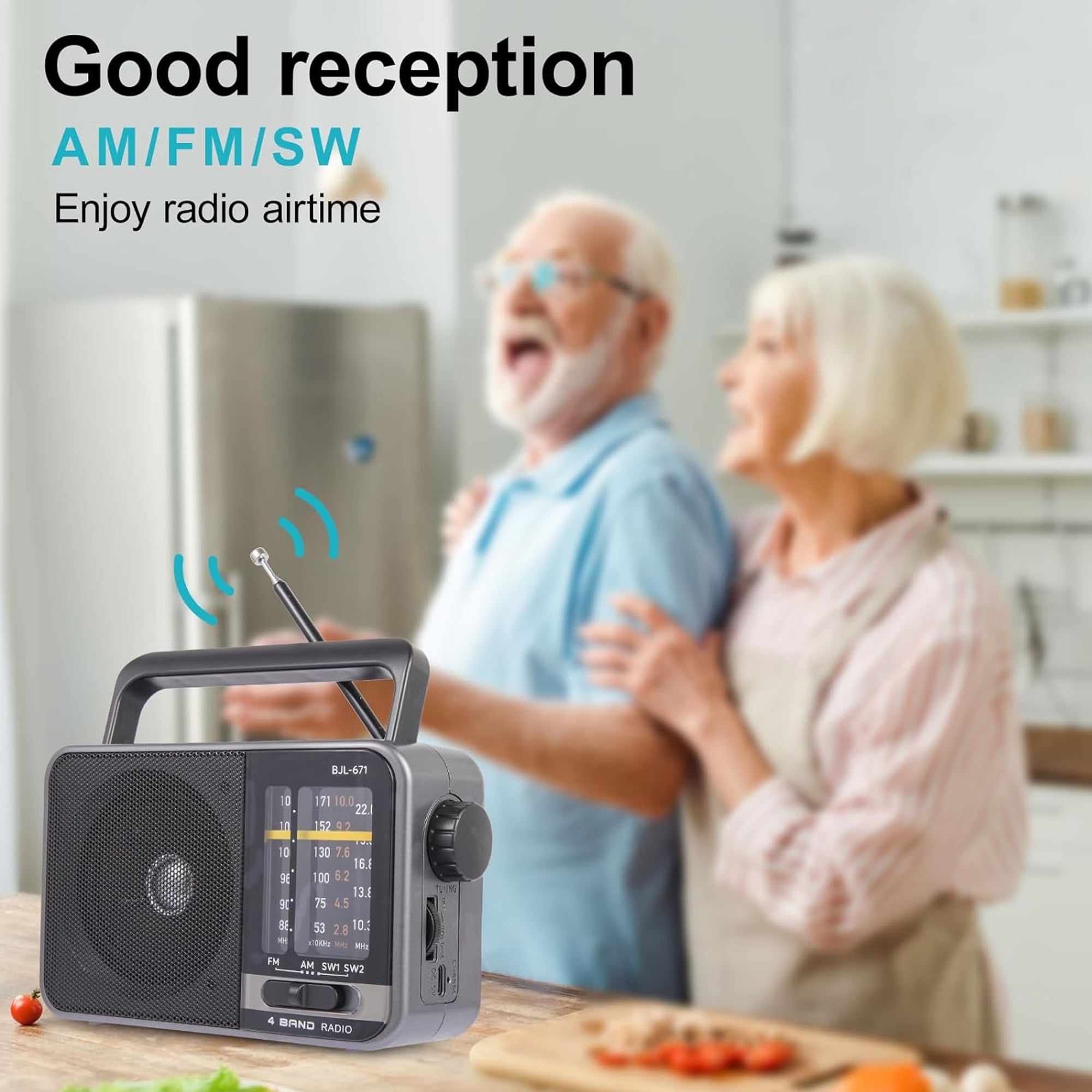 Portable AM / FM Radio,Small Operated Analog Radio,Portable Shortwave Radio,Battery Powered or DC USB,Suitable for Home & Outdoor Use,Small Gifts for Seniors Elderly