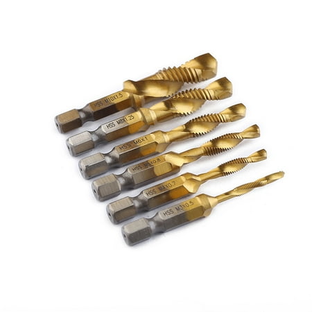 

6pcs Hex Stubby Drill Bits Precision HSS Drill Bits Titanium Coated Drill Set