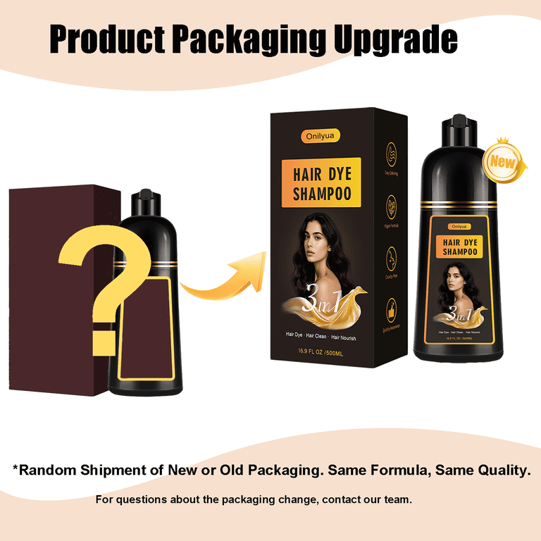 Hair Dye Shampoo 3 in 1, Long-Lasting Hair Color Shampoo with
