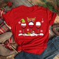 thumbnail image 1 of Maycaur, sombreros de Navidad de copa de vino para mujer, camiseta negra, regalos de Navidad, camiseta de dibujos animados, camiseta Harajuku de moda de Año Nuevo, 1 of 4