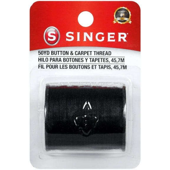 Singer Button & Carpet Thread 50yd-Black