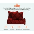 thumbnail image 3 of Alaskan King Comforter Diamond Ruffle Burgundy 300 GSM Plush Siliconized Microfiber Fill Duvet Insert With 1000 Thread Count Egyptian Cotton Shell Fluffy with Piping & Pillowcases, 3 of 8