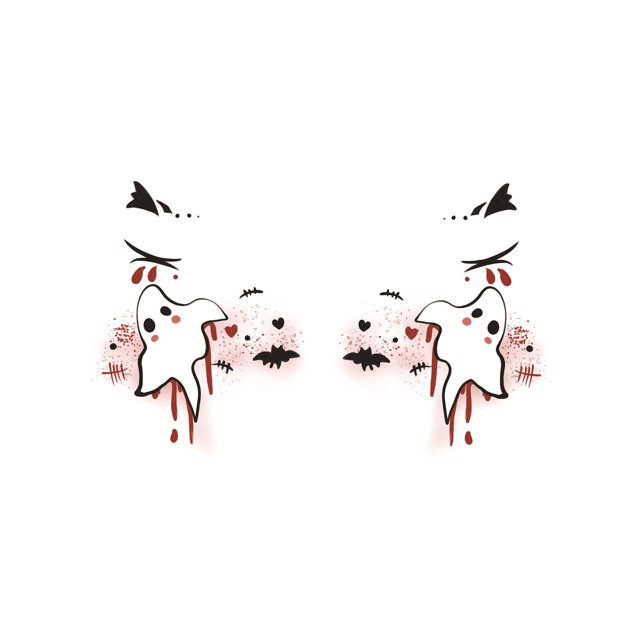 Autorización Pegatinas de pasta de cúrcuma para Halloween, para rostro, ojos, delineador de ojos, sombra de ojos, pegatinas temporales, pegatinas para mujeres y niñas, disfraz de Halloween, acc