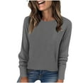 thumbnail image 2 of Maplenight Womens T Shirts Crew Neck Long Sleeve Shirts Solid Regular Fit Causal Tops, 2 of 7
