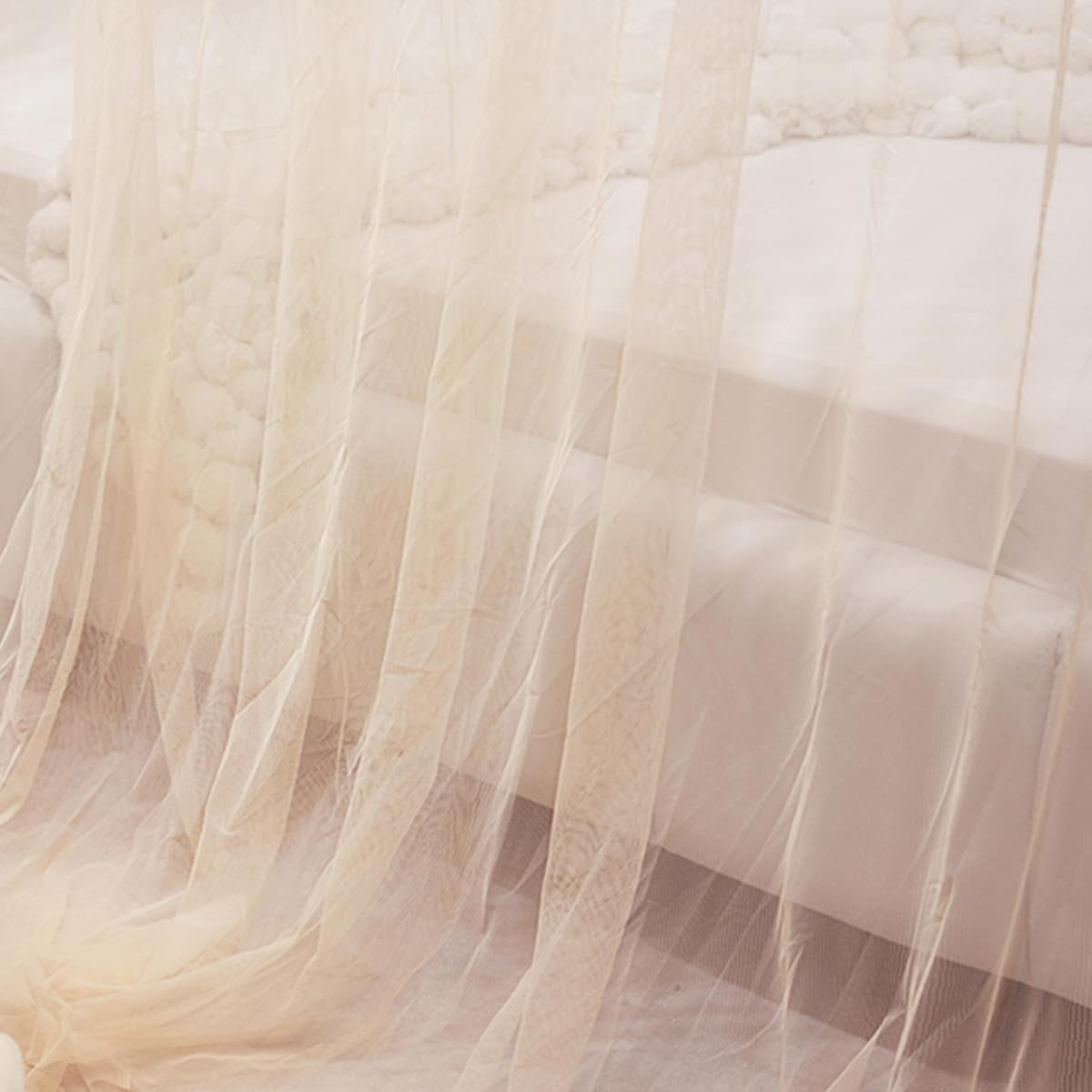 CAILDANL Bed Canopy,Canopy Bed Curtains Bed Drapes for Full Queen King Size Bed,Mosquito Net Bed Curtains for Patio Indoor Outdoor Net,Black Bed Canopy Curtains for Gothic