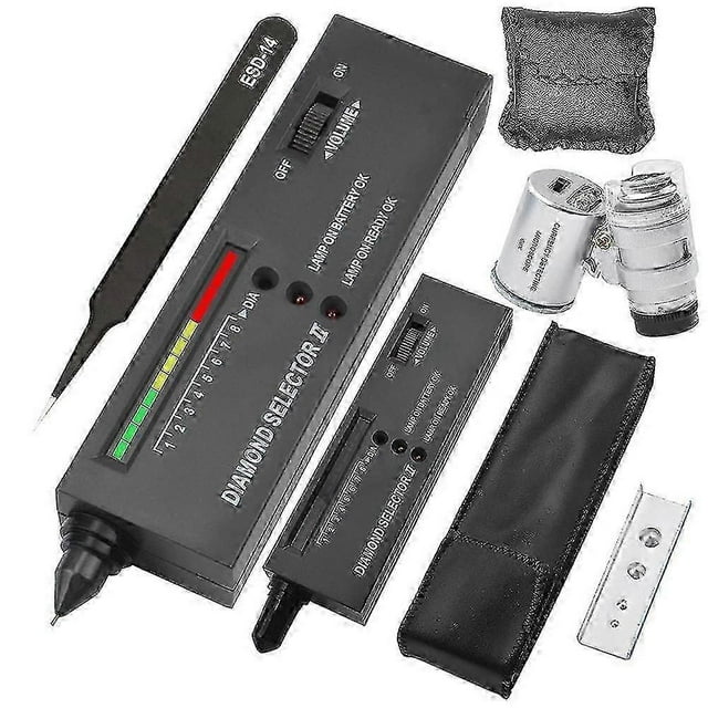Diamond Tester Pen,professional Diamond Detector With 60x Mini Led Magnifying, Diamond Test Pen For