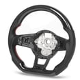 thumbnail image 3 of Carbon Fiber Steering Wheel Perforated Leather Red Stitching Steering Wheel for GLI R GTD, 3 of 14