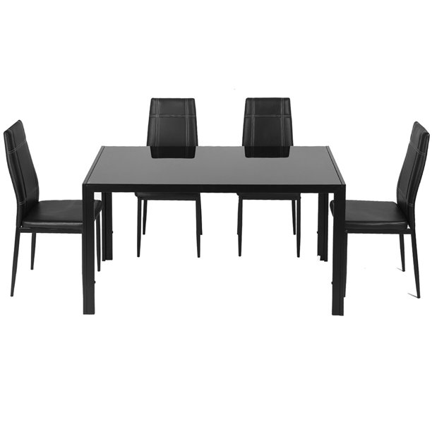 5pcs Dining Table Set Sturdy Indoor Furniture Set Water Resistant Anti