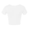 thumbnail image 5 of Kureaily Womens Summer Short Sleeve Cute Crop Tops Casual Basic Crewneck Slim Fit T Shirts Solid Color T shirt, 5 of 5