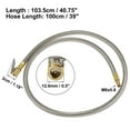 thumbnail image 4 of Unique Bargains Stainless Steel 10cm Air Chuck Inflator Compressor Pump Extension Hose for Car Motorbike Quick Connect, 4 of 7