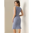 thumbnail image 3 of DARING DIVA Women's Summer Sleeveless Elegant Plaid Bodycon Dresses XS Purple Blue, 3 of 6