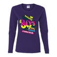 thumbnail image 3 of Totally 80's Forever Vintage Womens Graphic Long Sleeve T-Shirt, Purple, Large, 3 of 5