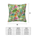 thumbnail image 2 of Throw Pillow Covers, Colorful Parrot Flower Plant Soft Square Pillow Cases with Invisible Zipper for Couch Bed Sofa, Farmhouse Fall Home Decor 16"x16", 2 of 7