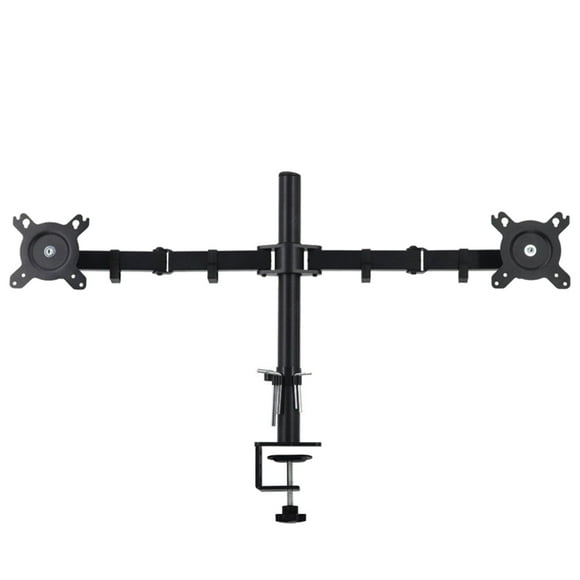 Mistaha Dual Arm Monitor Stand with 360° Rotation for 17-32 inch Screens - Adjustable Desk Mount for Enhanced Productivity and Ergonomic Benefits - Black Aluminum Alloy Construction - PM100