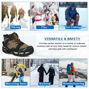 Ice Snow Cleats for Shoes and Boots,Walk Traction Cleats Crampons for Men Women Walking on Ice and Snow Anti Slip 24 Teeths Shoes Ice Traction Cleats